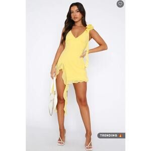 White Fox Boutique Yellow Mini Dress